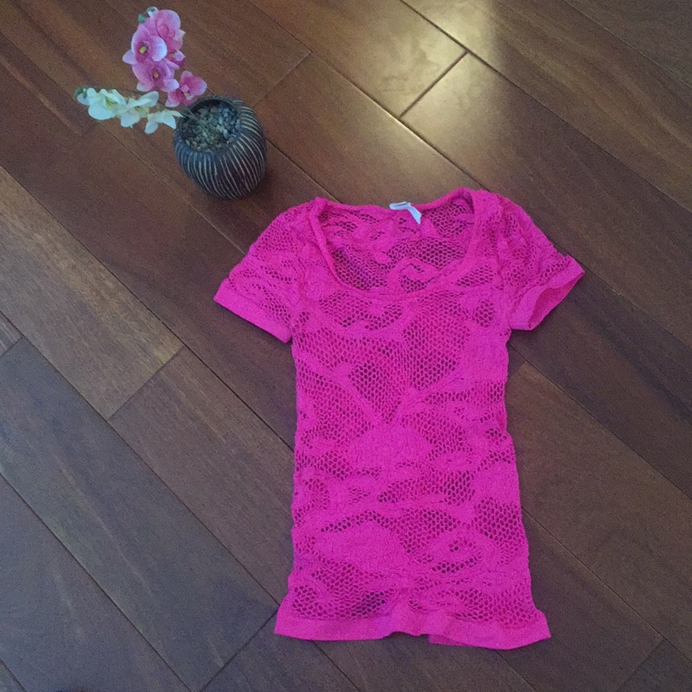 Hot Pink Fishnet Shirt!